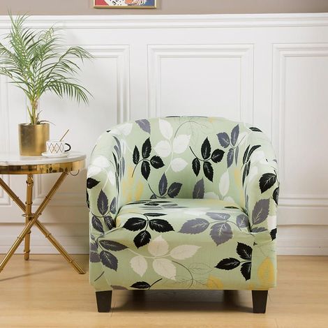 Housse De Fauteuil Extensible Housse De Chaise Imprimé Amovible Lavable Housse De Canapé Modern Revêtement De Fauteuil Pour Comptoir De Bar Salon Salle À Manger Réception Bureau (12) (1/5)