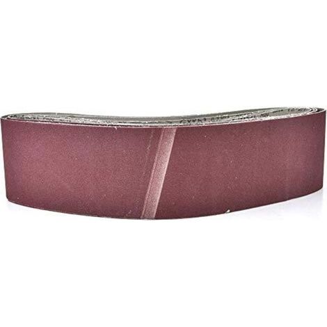 Lot de 6 bandes abrasives 915x100mm – Assortiment grains 60/80/100/120/150/180 – Pour ponçage bois dur et métal – Haute résistance à l'abrasion - GXK51-B (1/5)