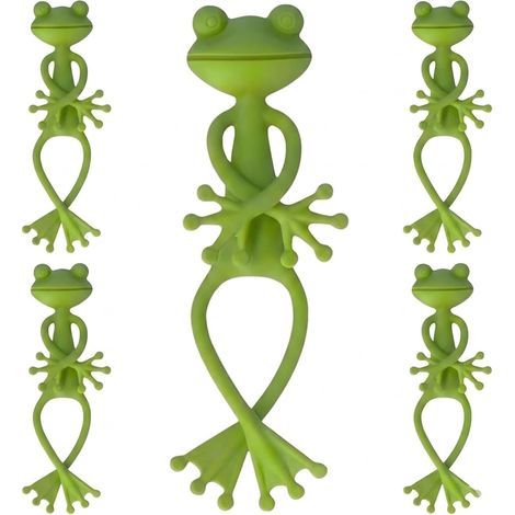 Frosch-Pflanzenstütze – 5er-Set – Robustes Kunstharz – Stabile Stütze für Monstera – Für Innenräume und Balkone – 13 cm, Grün (1/5)