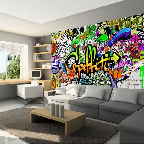 Papier peint graffitis sur le mur - 250 x 175 cm (1/4)