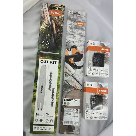 Kit de coupe STIHL 35 cm – Guide-chaîne et chaînes pour tronçonneuse MS180, MS181, MS182, MS211, MS212, MS231, MS251