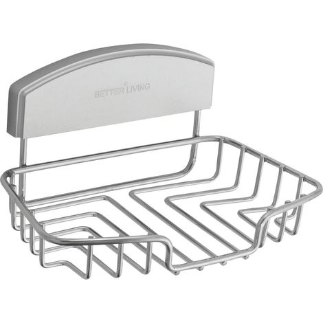 Porte-savon sans perçage - COMPACTOR - 17.8 x 11.2 x H.8.6 CM - Argent (1/3)