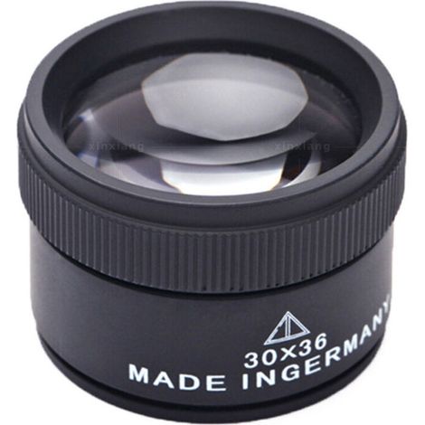 30x Magnification Metal Handheld Optical Magnifying Glass, Pocket Magnifier for Coins, Stamps, Jewelry and Watches (1/5)