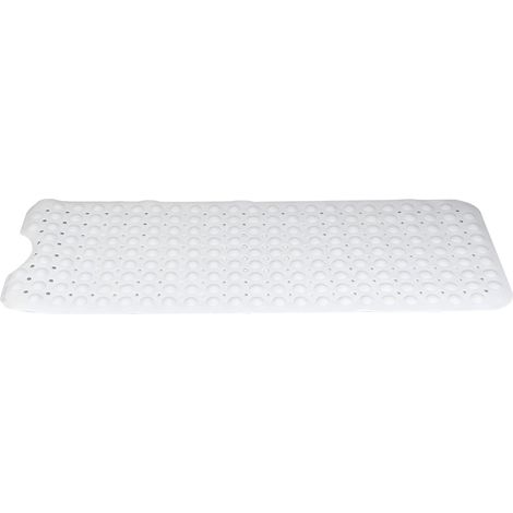 PVC-Badewannen- und Duschmatte für Haushalt und Hotel, rutschfest, mit Saugnapf, weiß, 40,5 x 101 cm (1/5)