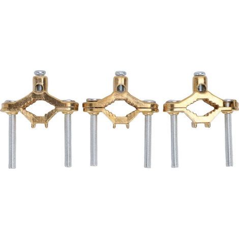 Lot de 3 colliers de mise à la terre pour tuyau d'eau, en alliage de cuivre haute conductivité, pour tuyaux de 1/2 à 1 pouce et tiges de cuivre (1/5)