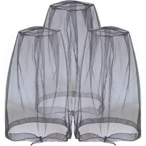 Mosquito Tête filets Moucheron également Tête Filet pour pas de voir UMS insectes Bugs Moucherons Piqueurs Moucherons à partir de n'importe quel activités de plein air (3 Pièces Noir) (1/5)