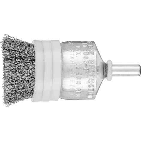 PFERD TOOLS Pinselbürste mit Stützring ungezopft PBUR Ø25 mm Schaft-Ø6 mm Stahl-Draht-Ø0,20 10 Stk