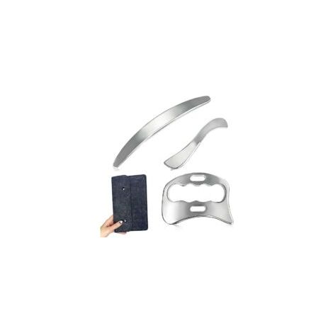 Gua Sha en Acier Inoxydable, 3 En 1 Outils de Gua Sha Avec Sac De Rangement Détendez vos Muscles Pour Cou Visage Bras Dos Jambes (1/5)