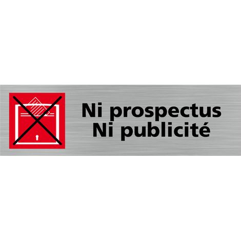 Pictogramme NI PROSPECTUS NI PUBLICITE (Q0352).- Adhésif aspect aluminium brossé - (1/5)