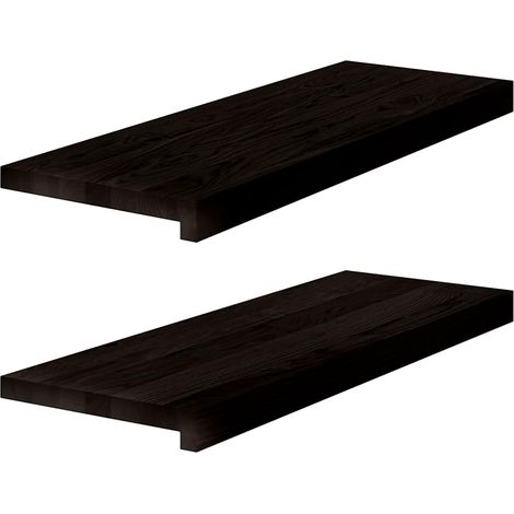 Marches d'escalier 2 pcs,Tapis d'escalier marron foncé 70x30x2 cm chêne massif CFW392675 (1/5)