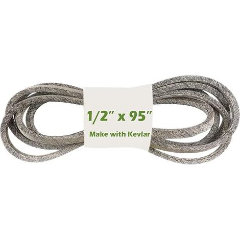 12,7 mm x 2413 mm Courroie de carter de coupe de tondeuse à gazon / Courroie d'entraînement de tracteur Fabriquée avec, compatible avec 144959 532144959 160855 130801 (1/5)