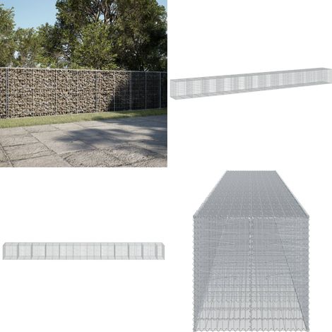 vidaXL Panier gabion avec couvercle 1150x100x100 cm fer galvanisé (1/5)