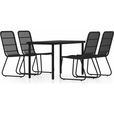 Maison Exclusive - Juego de comedor de jardín 5 piezas negro (1/5)