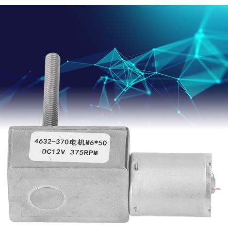 Moteur à engrenages CC 4632-370, DC12V, 375RPM, filetage M650mm. (1/5)