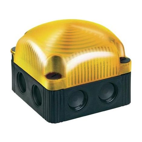 Luz de advertencia amarilla, LED de 24 V CC, fija, IP65, 853.300.55
