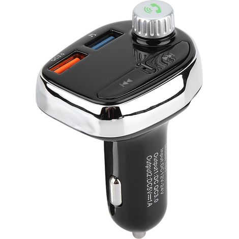 Kit mains libres Bluetooth voiture MP3, émetteur FM chargeur double USB, sans fil (1/5)
