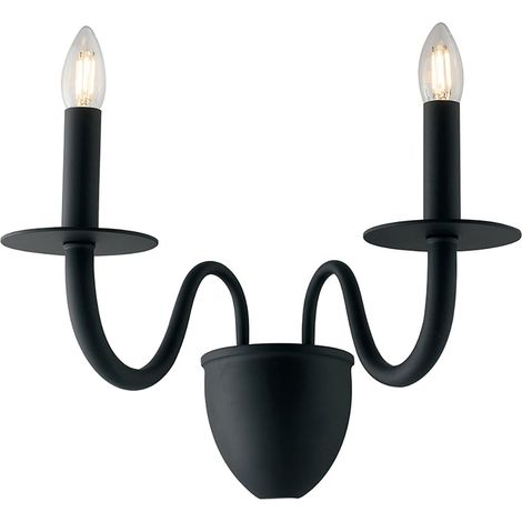 "Applique ARMSTRONG in metallo nero a due luci"