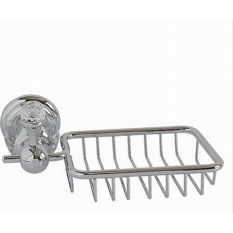 TRADE SHOP - Porta Sapone Con Mensola Montaggio Parete Accessorio Arredo Bagno Crystal 52824 -