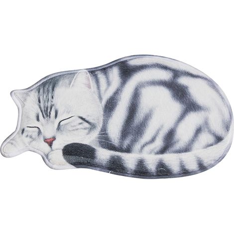 Tapis De Salle De Bain - Imprimé Chat 3D - Absorbant Non Glissant - Séchage Rapide - Ultra Doux - 40 X 79 Cm - 1 Pièce (1/5)