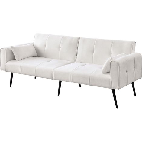 Canapé lit futon moderne 173 cm convertible lit couchage gain de place salon petit espace (1/5)