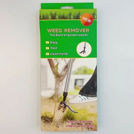 Gartenrechen mit Pedal – manueller Rasenunkrautstecher, Unkrautentfernungswerkzeug, rückenschonend, effektiv & robust