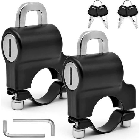 2 Pcs Serrure de Casque de Moto, Alliage D'aluminium Verrouillage de Casque Universel pièces de Cadenas de sécurité antivol de Guido (1/4)