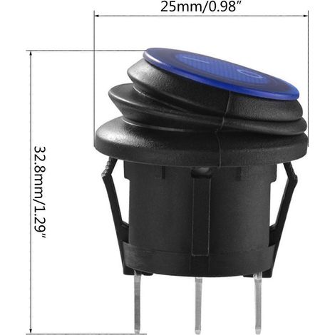 Interrupteur à bascule rond marche/arrêt pour voiture, bateau ou marine, panneau lumineux LED (1/4)