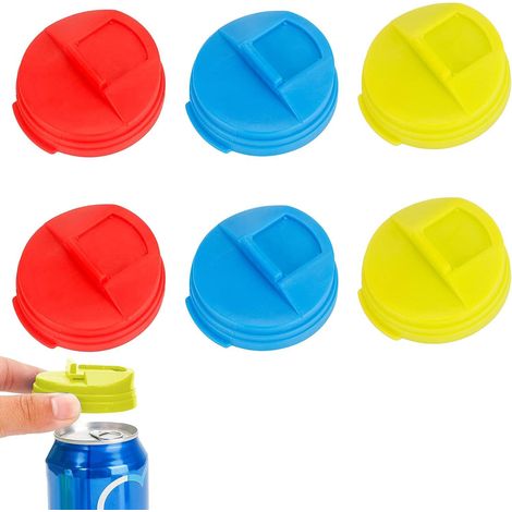 Lot de 6 couvercles de canette réutilisables, protections pour canettes de soda, bouchons de boisson en aluminium, capsules refermables pour canettes de bière, couvercles anti-poussière, accessoires d (1/5)