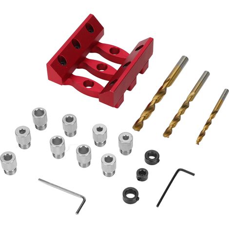Ensemble de 18 gabarits de perçage autocentrants en alliage d'aluminium HSS à angle de 90° pour le travail du bois