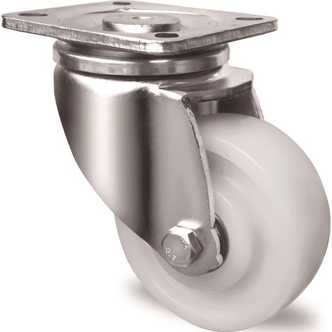 Schwerlast-Lenkrolle D.125mm Trgf.700kg Ku.Platte L100xB85mm Farbe Rl.weiß TW
Roulette pivotante pour charges lourdes D.125mm Capacité de charge 700kg Plaque de fixation L100xB85mm Couleur Roue blanch (1/2)