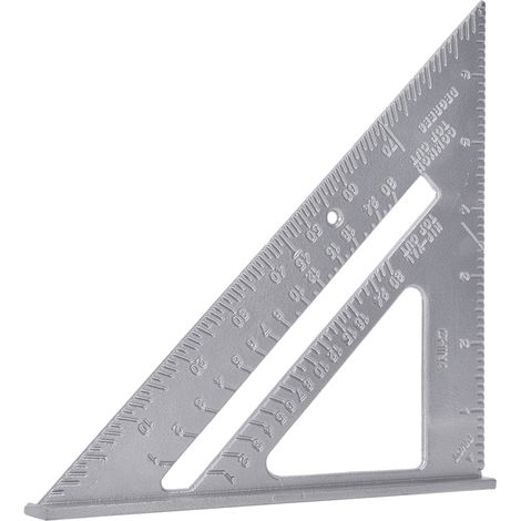 Lot de 2 équerres à angle droit en alliage d'aluminium de 18 cm (7 pouces), équerres de menuiserie, rapporteur, blanches (1/5)