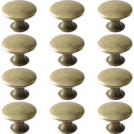 12 Boutons de Tiroir Vintage, Laiton Rond Poignée de Meuble Ancien, Metal Boutons de Placard Cuisine Salle de Bain, 30x21mm (1/5)