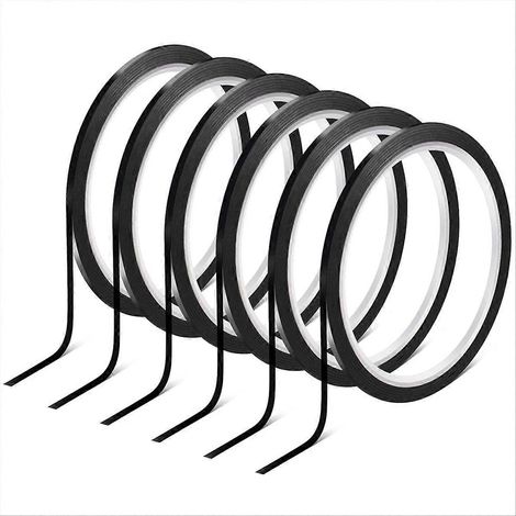Lot de 6 rouleaux de ruban adhésif pour tableau blanc 1/8 po - Ruban fin effaçable à sec pour dessin, graphiques et tableaux blancs - Ruban à rayures fines, 108 pieds par rouleau (1/5)