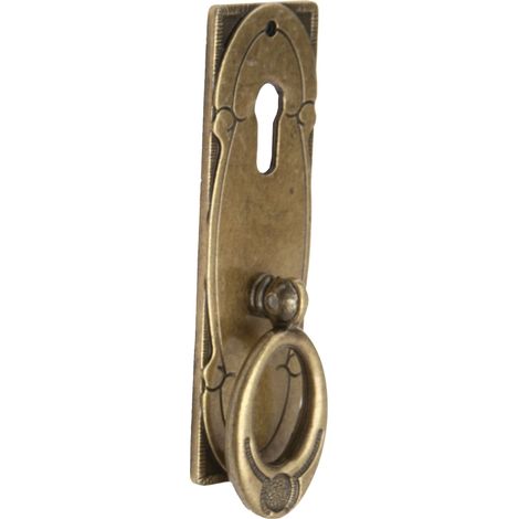 Poignée à Anneau et Plaque, 30 x 96 mm, avec trou de serrure