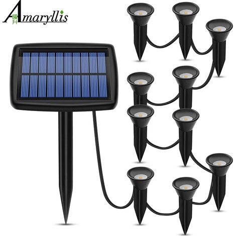 Lampes solaires enterrées (blanc chaud) 10 en 1 pour jardin, étanches, compatibles avec allées, terrasses et entrées de garage. Décoration idéale pour les jardins, allées, patios et autres espaces ver (1/5)