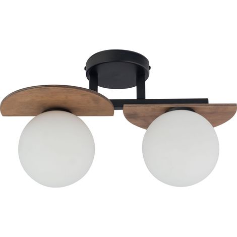 Sigma Deckenlampe Glas Kugeln Spiegel Schwarz Braun Weiß