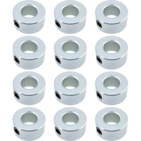 Lot de 12 Colliers d'arbre en Acier au Carbone zingué alésage de 7/16" Compatible avec Les Arbres de Transmission Les essieux de brouette Les Outils agricoles Les boîtes de Vitesses (1/5)