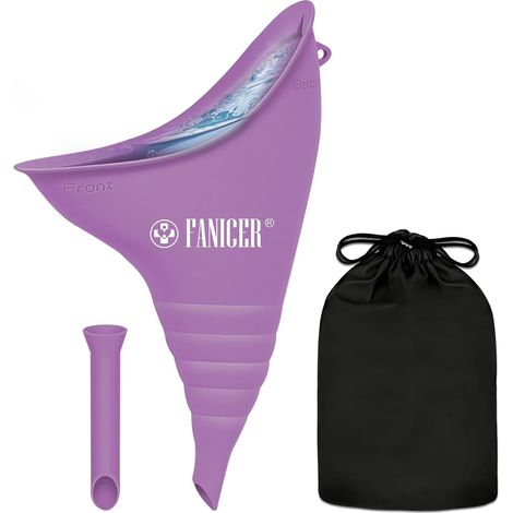 Portable Urinal Female Urinal Reusable Silicone Funnel with Extension Tube, Female Urinal Foldable Portable Urinal for Camping Toilet for Camping, Hiking, Vacation (1/5)