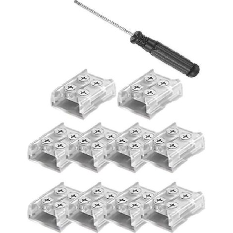 Connecteur à vis pour bande LED 2P 8/10 mm, borne transparente à souder librement, joint de carte 8 mm (1/5)