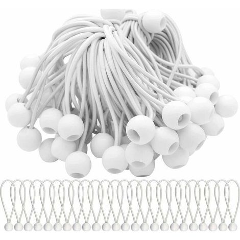 75 Pcs Tendeur Elastique Boule, Tendeurs Elastique avec Boule Lots, Corde Elastique pour Bache, Tentes, Bâches, Affiches, Camping, Tendeur en Caoutchouc (15cm) (1/5)