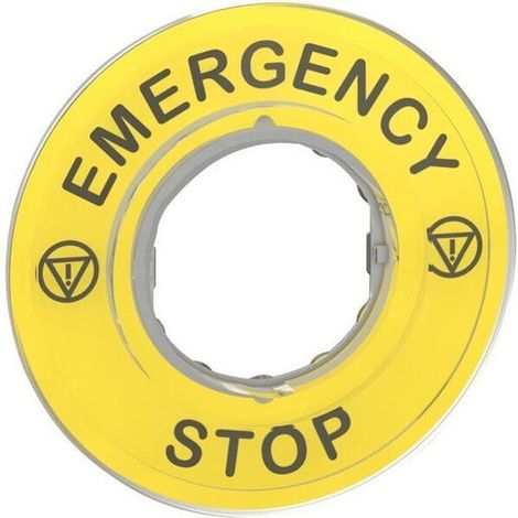 Multipack Schneider Electric 3D SCHILD GELB EMERGENCY STOP (ZBY9320) - 5 Stück