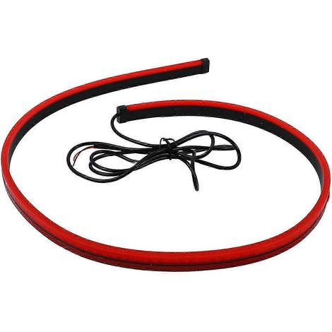 Barre de feu stop LED 100 cm, étanche, flexible, rouge, à montage surélevé, universelle pour véhicules (1/4)