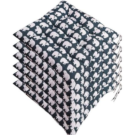 Set mit 6 Stuhlkissen 40x40, dekoratives Kissen, Stuhlkissen