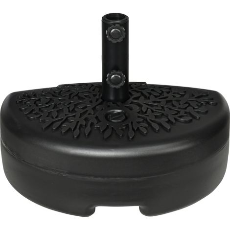Base per Ombrellone Semicircolare Riempibile con Sabbia o Acqua per Pali 38-48mm Nero (1/5)
