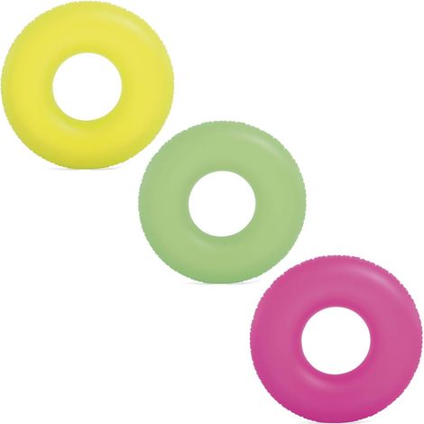 Anello da nuoto neon diametro 91 cm - 3 colori intex 59262 verde