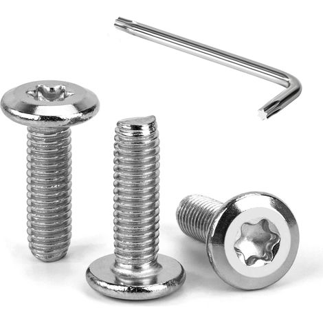 Vis à Tête Plate Torx M6 x 20 mm Vis à Six Pans Creux en Acier Inoxydable A2 V2A Boulons de Meubles Hexagonale avec Clé T30 Filetage Complet 30 Pièces (1/5)