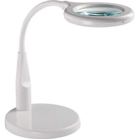 Lámpara  de  lupa  LED  lente  de  vidrio  88,9  (3,5  pulgadas)  cabeza  redonda  blanca  lente  de  vidrio