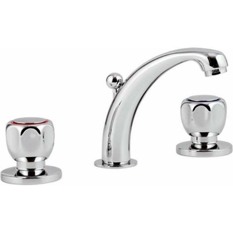 Batteria lavabo 3 fori linea domino rubinetteria mariani
