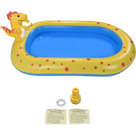 Aufblasbares Kinderbecken, Garten, niedlicher Dinosaurier, Rasensprenger, Geschenk, 170 x 104 x 66 cm