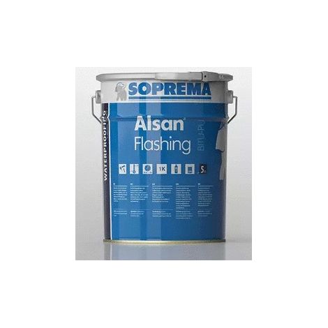 Soprema – Résine d'étanchéité mono-composante pour chantiers humides – Seau de 15 kg – Application sans flamme – Rendement 1 kg/m² (1/4)